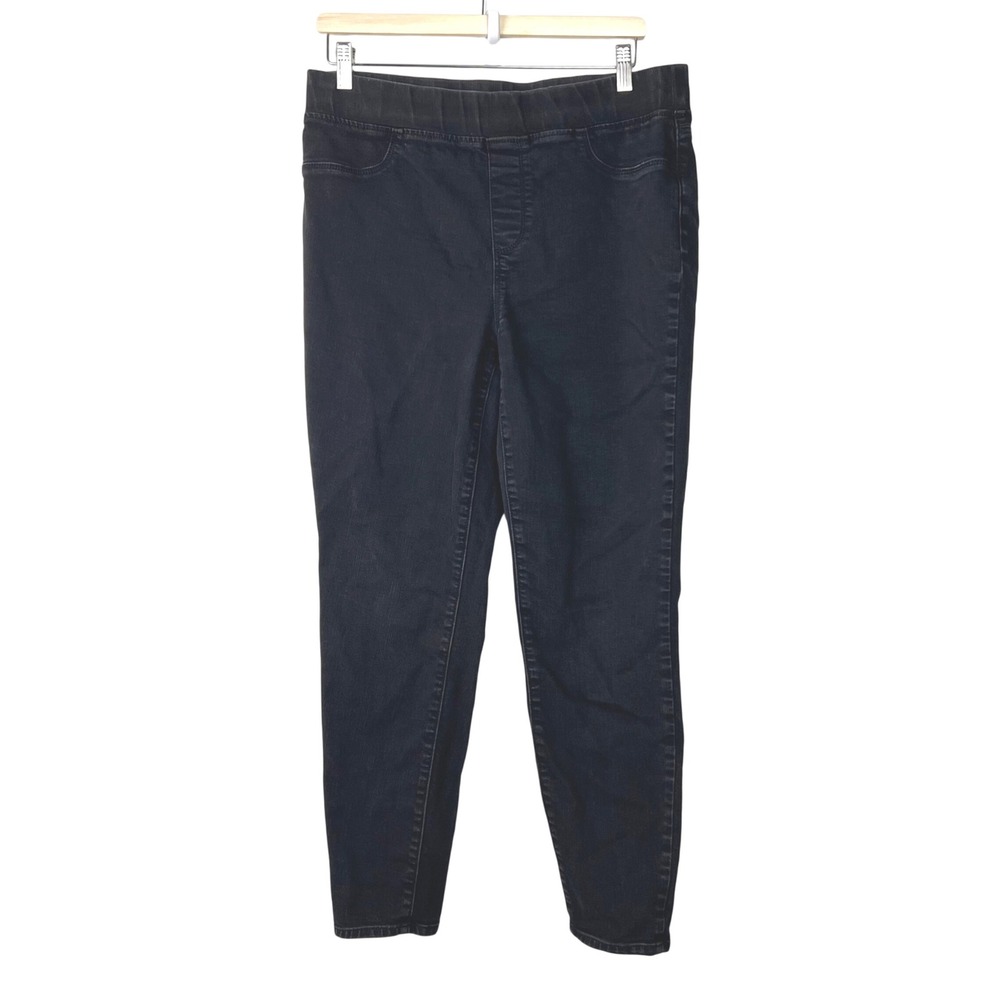 Talbots Womens Black Pull On Jegging High Rise Skinny Denim Pants Size 12